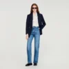Flared faded jeans