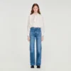 Flared faded jeans