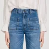 Flared faded jeans