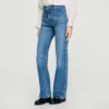 Flared faded jeans