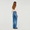 Flared faded jeans