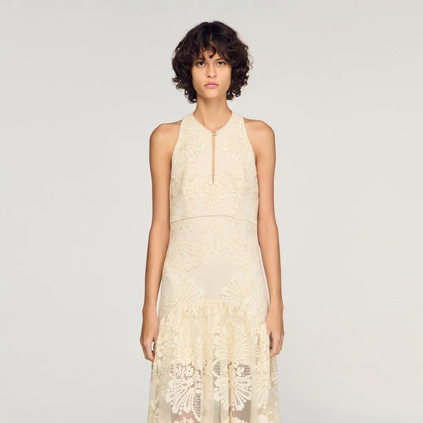 Floral cotton guipure maxi dress Floral cotton guipure maxi dress