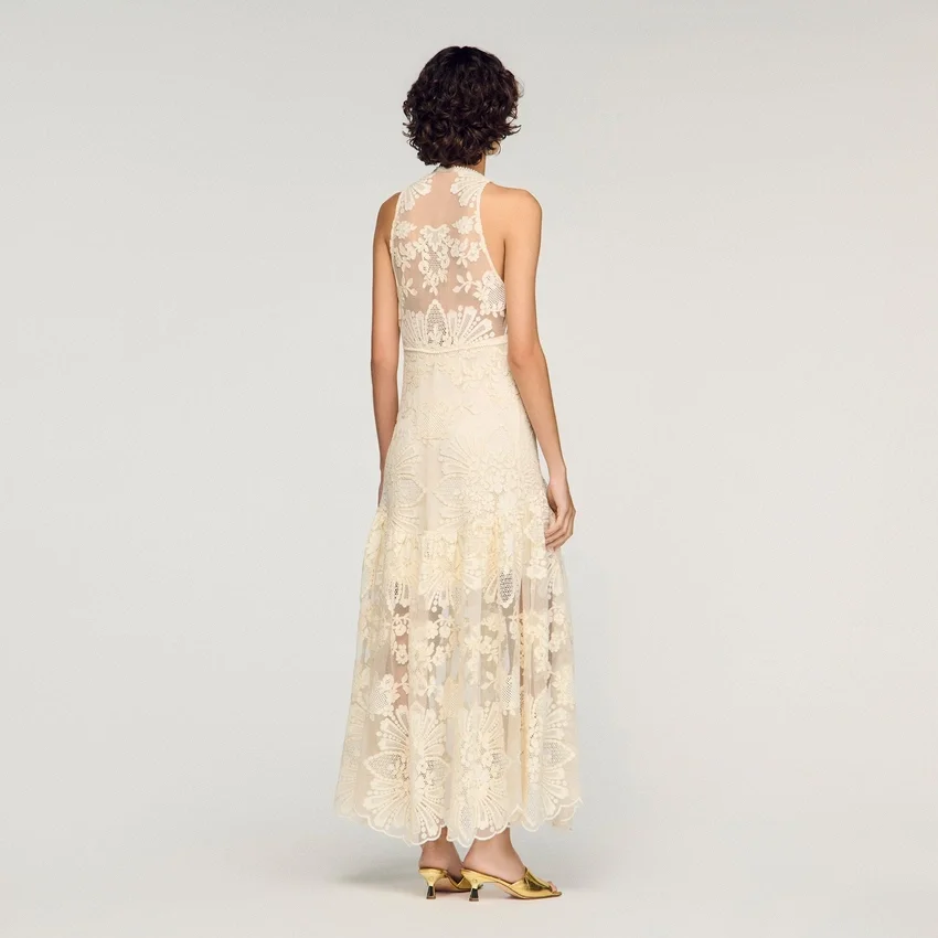 Floral cotton guipure maxi dress Floral cotton guipure maxi dress