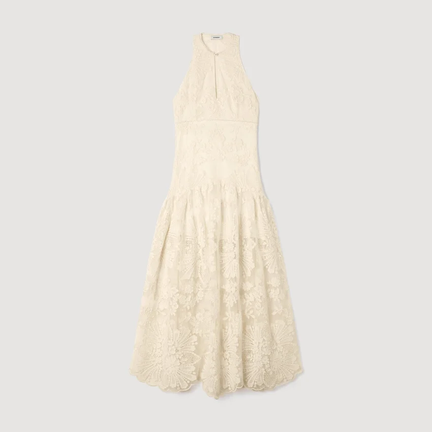 Floral cotton guipure maxi dress Floral cotton guipure maxi dress