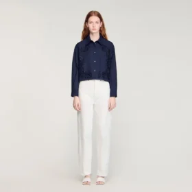 Floral embroidered cotton shirt