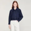 Floral embroidered cotton shirt Floral embroidered cotton shirt
