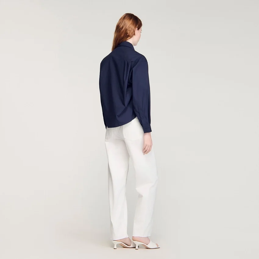 Floral embroidered cotton shirt Floral embroidered cotton shirt