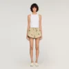 Floral embroidered striped shorts Floral embroidered striped shorts