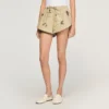 Floral embroidered striped shorts Floral embroidered striped shorts