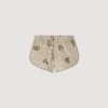 Floral embroidered striped shorts Floral embroidered striped shorts