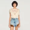 Floral guipure crop top Floral guipure crop top