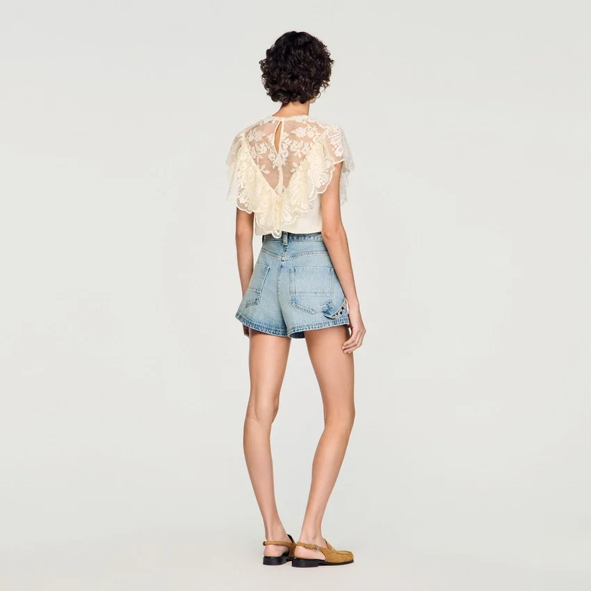 Floral guipure crop top Floral guipure crop top