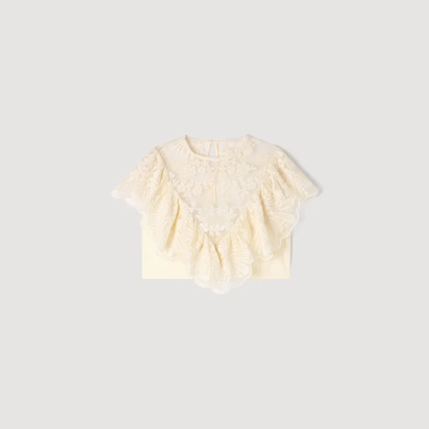 Floral guipure crop top Floral guipure crop top