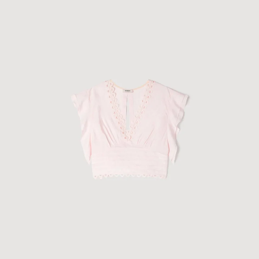 Floral jacquard crop top Floral jacquard crop top