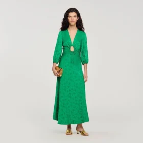 Floral jacquard maxi dress