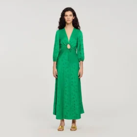Floral jacquard maxi dress
