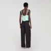 Floral jacquard ruffle crop top Floral jacquard ruffle crop top
