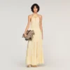 Floral neck linen maxi dress Floral neck linen maxi dress
