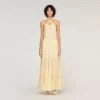 Floral neck linen maxi dress Floral neck linen maxi dress