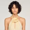 Floral neck linen maxi dress Floral neck linen maxi dress