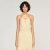 Floral neck linen maxi dress Floral neck linen maxi dress