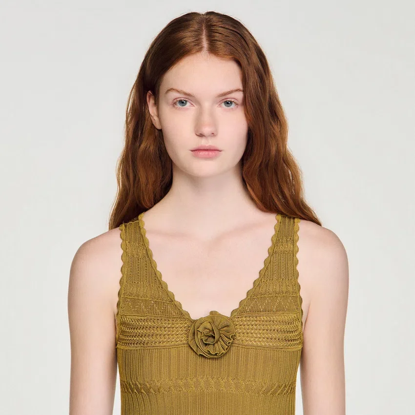 Floral pointelle knit top Floral pointelle knit top