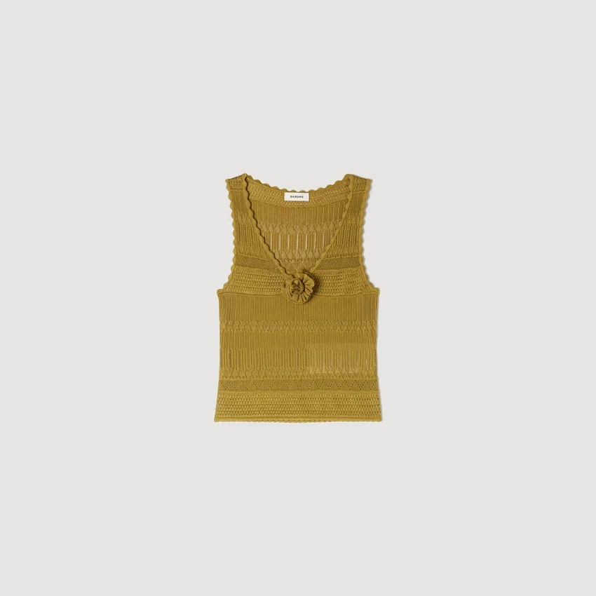 Floral pointelle knit top Floral pointelle knit top