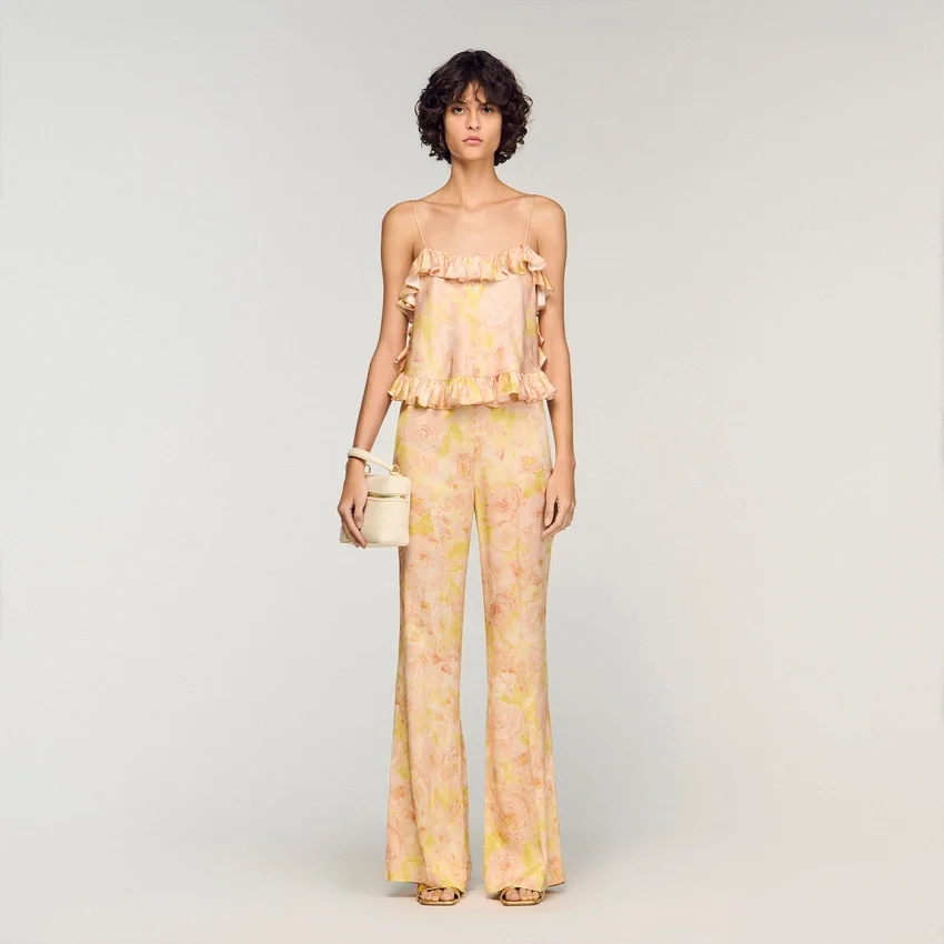 Floral-print flowy trousers Floral-print flowy trousers