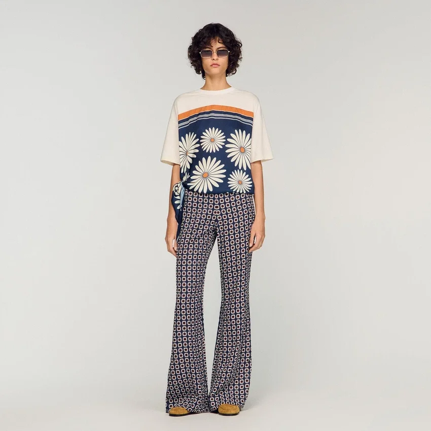 Floral-print flowy trousers Floral-print flowy trousers
