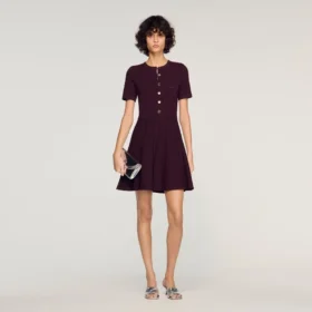 Floral print knit mini dress