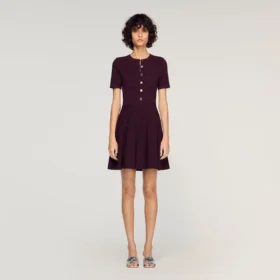 Floral print knit mini dress