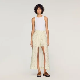 Floral print maxi skort