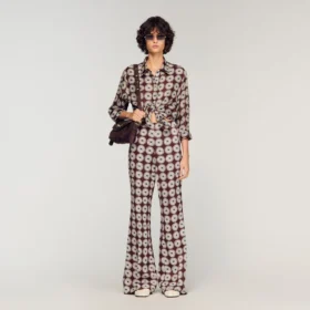 Floral print silk shirt