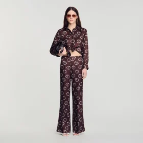 Floral print silk shirt