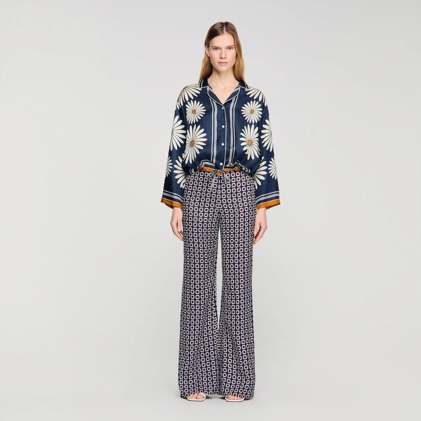 Floral print silk shirt Floral print silk shirt