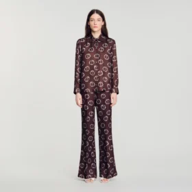 Floral print silk shirt