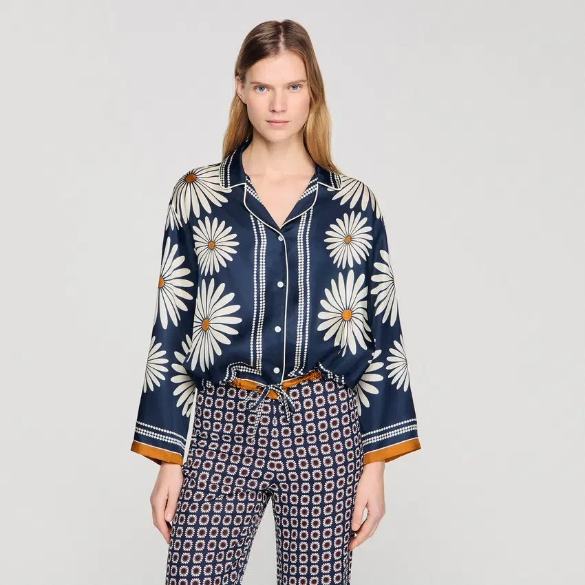 Floral print silk shirt Floral print silk shirt