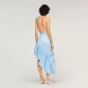 Flower detail asymmetrical ruffled dress Flower detail asymmetrical ruffled dress