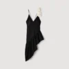 Flower detail asymmetrical ruffled dress Flower detail asymmetrical ruffled dress