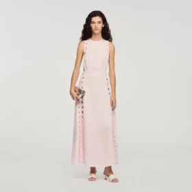 Flower jacquard maxi dress