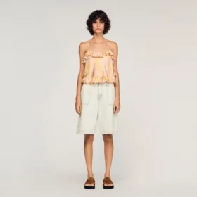 Flower print crop top