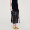 Fringed knit midi dress