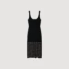 Fringed knit midi dress