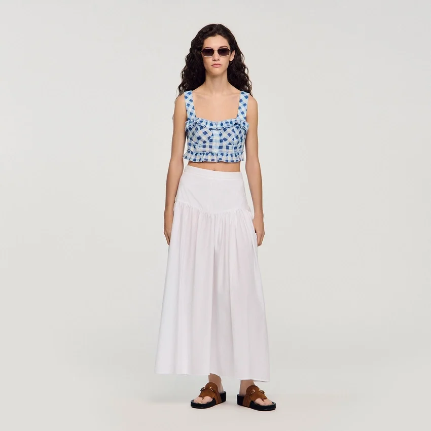 Gingham linen crop top Gingham linen crop top