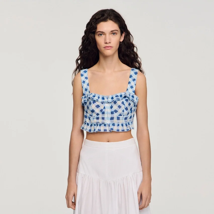 Gingham linen crop top Gingham linen crop top
