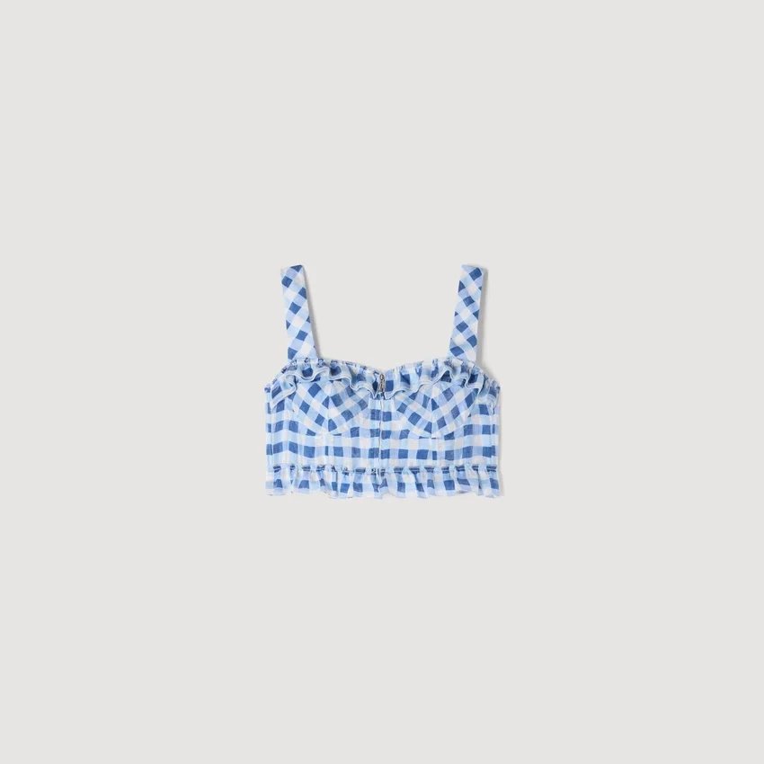 Gingham linen crop top Gingham linen crop top