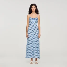 Gingham linen maxi dress