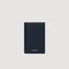 Grained leather foldable cardholder