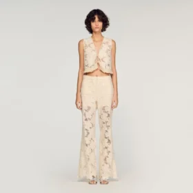 Guipure lace crop top