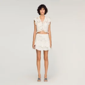 Guipure lace crop top